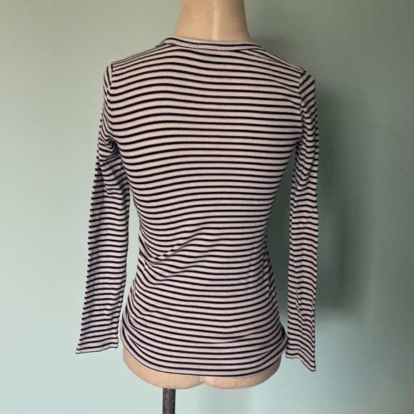 J Crew Thermal striped long sleeve tee shirt - Picture 3 of 5
